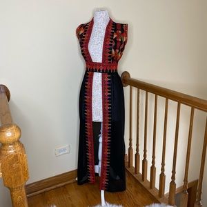 Embroidered Palestinian Arabic cardigan vest